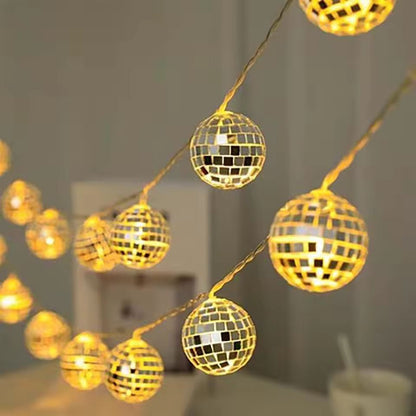 CozyGlow Mirror Ball LED String Lights  Warm Disco Party Fairy Lights 4
