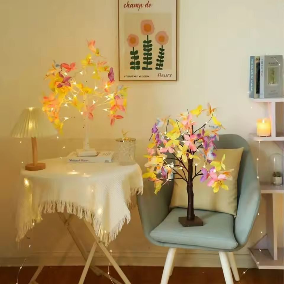 Elegant Birch Butterfly Tree Lamp 24LED Decorative Light For Cozy Home  Holiday Decor 1