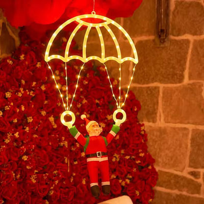 Santa Parachute Lantern LED String Lights  Festive Window  Outdoor Holiday Decor 2