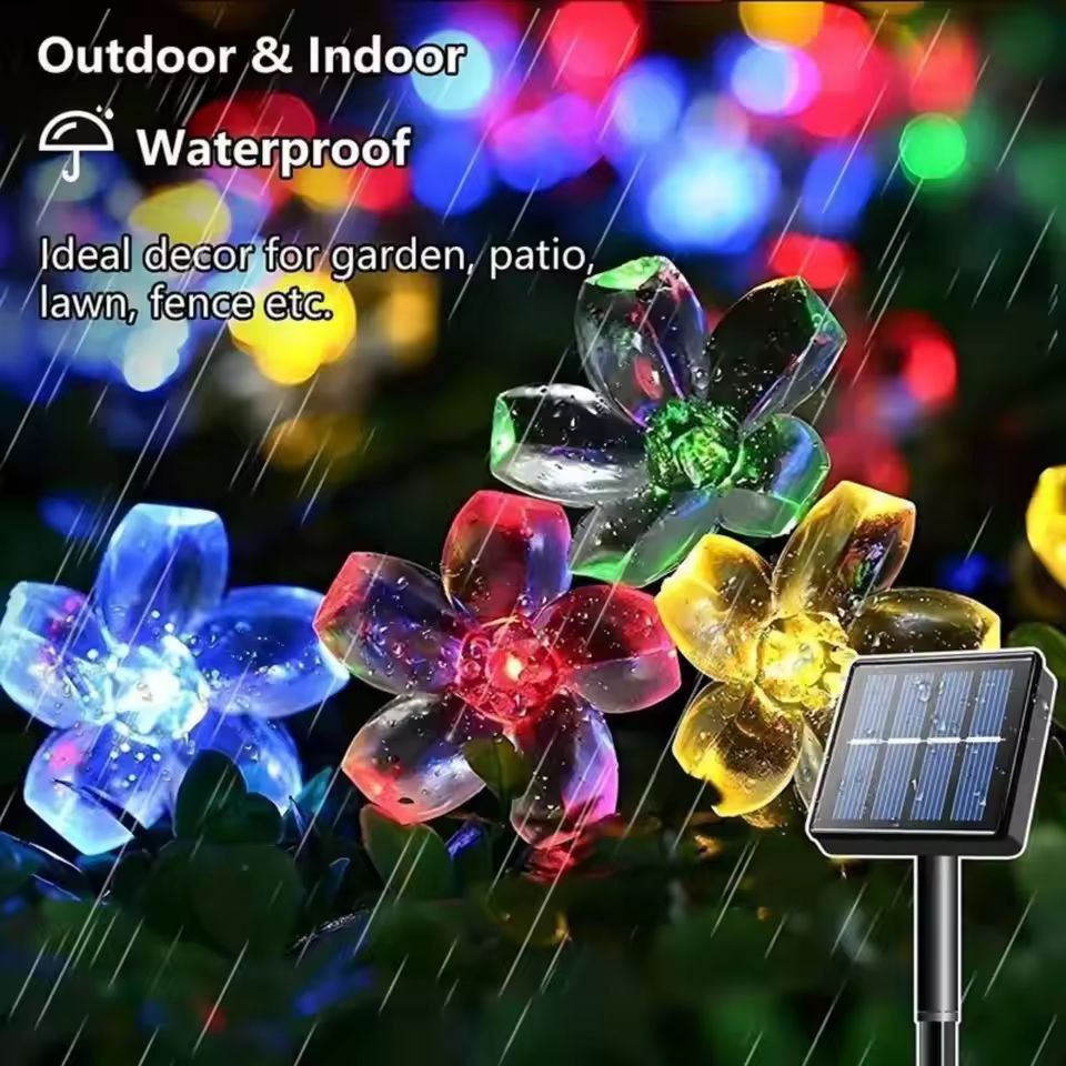 Solar Blossom Garden Lights Waterproof Cherry Blossom LED Outdoor String Lights 1