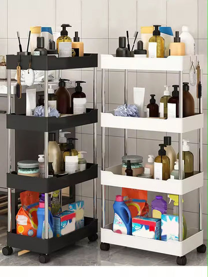 SlimRoll MultiTier Rolling Utility Cart SpaceSaving Mobile Storage Rack For Kitchen Bathroom  Livin 4