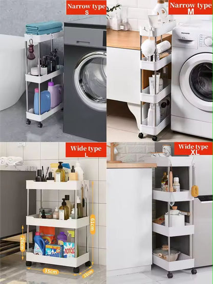 SlimRoll MultiTier Rolling Utility Cart SpaceSaving Mobile Storage Rack For Kitchen Bathroom  Livin 6