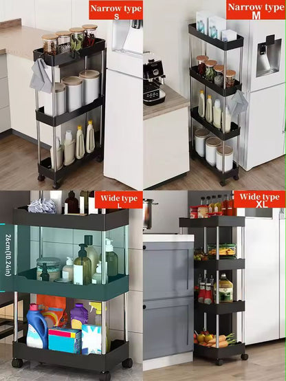 SlimRoll MultiTier Rolling Utility Cart SpaceSaving Mobile Storage Rack For Kitchen Bathroom  Livin 7