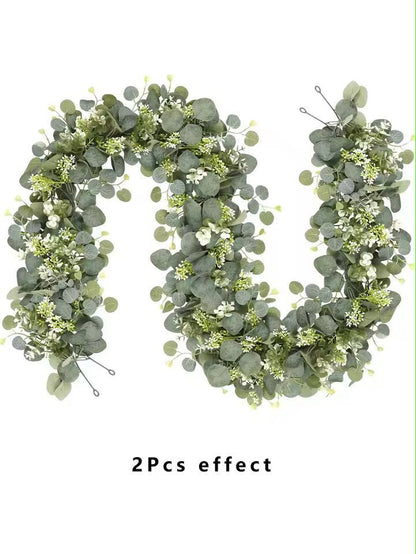 Evergreen Eucalyptus  Rose Garland  59 Ft Faux Floral Vine For Home Wedding  Party Decor 11