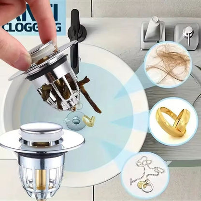Premium Universal PopUp Sink Drain Stopper With Builtin Hair Catcher 1