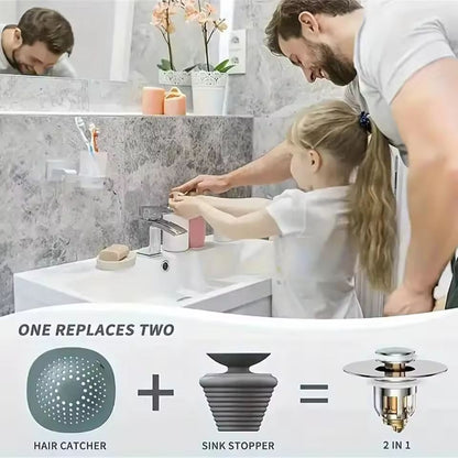Premium Universal PopUp Sink Drain Stopper With Builtin Hair Catcher 2