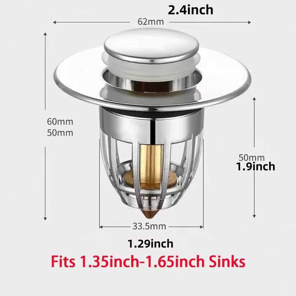 Premium Universal PopUp Sink Drain Stopper With Builtin Hair Catcher 3