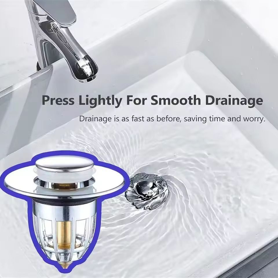 Premium Universal PopUp Sink Drain Stopper With Builtin Hair Catcher 4