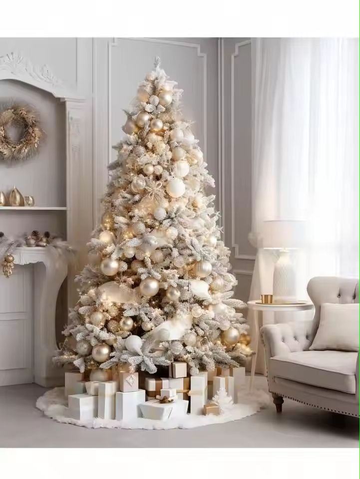White Plush Christmas Tree Skirt Soft Fluffy Tree Base Cover For Cozy Holiday Decor 1