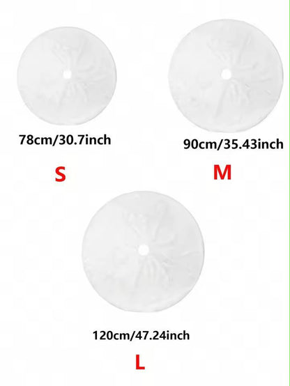 White Plush Christmas Tree Skirt Soft Fluffy Tree Base Cover For Cozy Holiday Decor 5