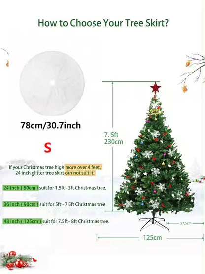 White Plush Christmas Tree Skirt Soft Fluffy Tree Base Cover For Cozy Holiday Decor 6