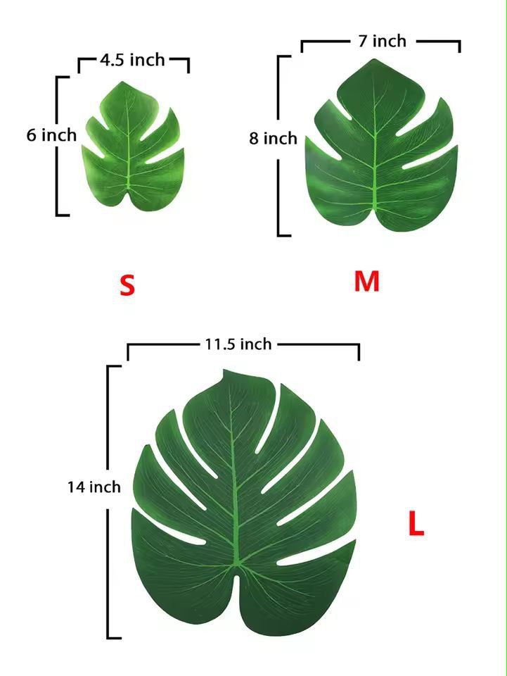 IslandGreen 12Piece Artificial Palm Leaf Set  Tropical Party Luau  Jungle Theme Decor 5