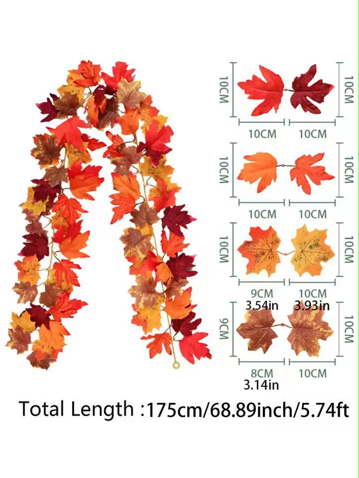 Harvest Glow Maple  Fruit Vine Garland 9