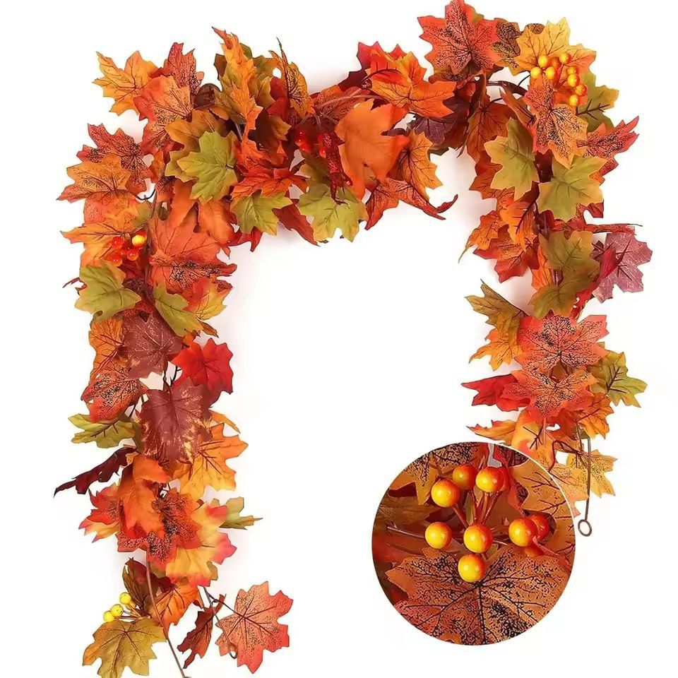 Harvest Glow Maple  Fruit Vine Garland 12