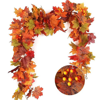 Harvest Glow Maple  Fruit Vine Garland 12