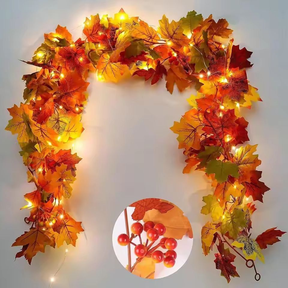 Harvest Glow Maple  Fruit Vine Garland 13