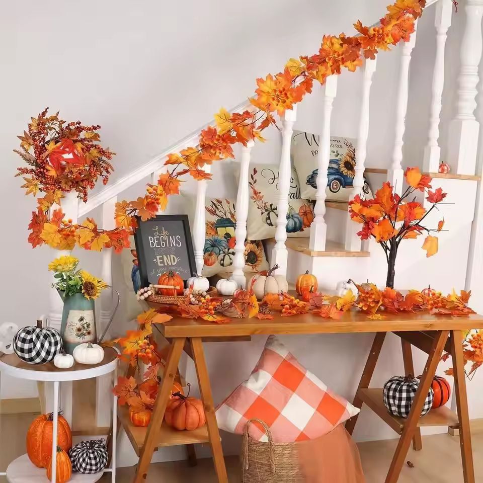 Harvest Glow Maple  Fruit Vine Garland 17