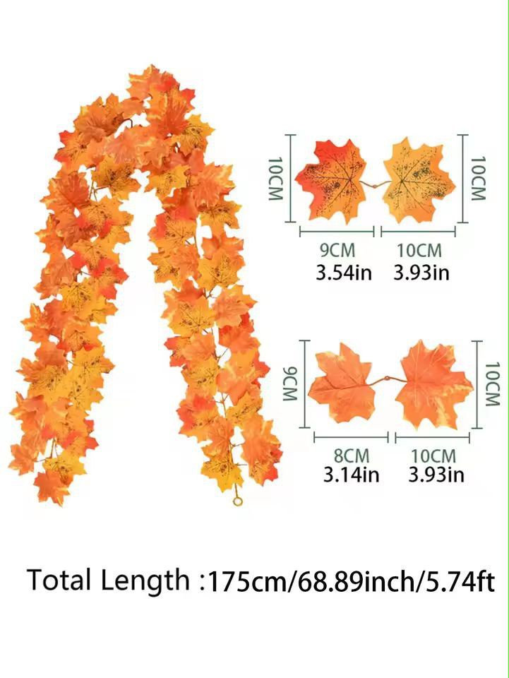Harvest Glow Maple  Fruit Vine Garland 19