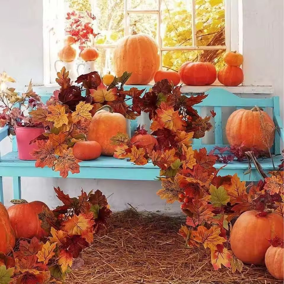 Harvest Glow Maple  Fruit Vine Garland 2