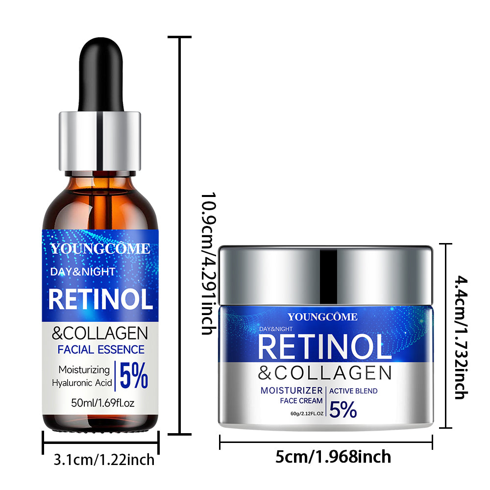 Retinol Serum Combo Set, Smoothes Wrinkles, Increases Elasticity