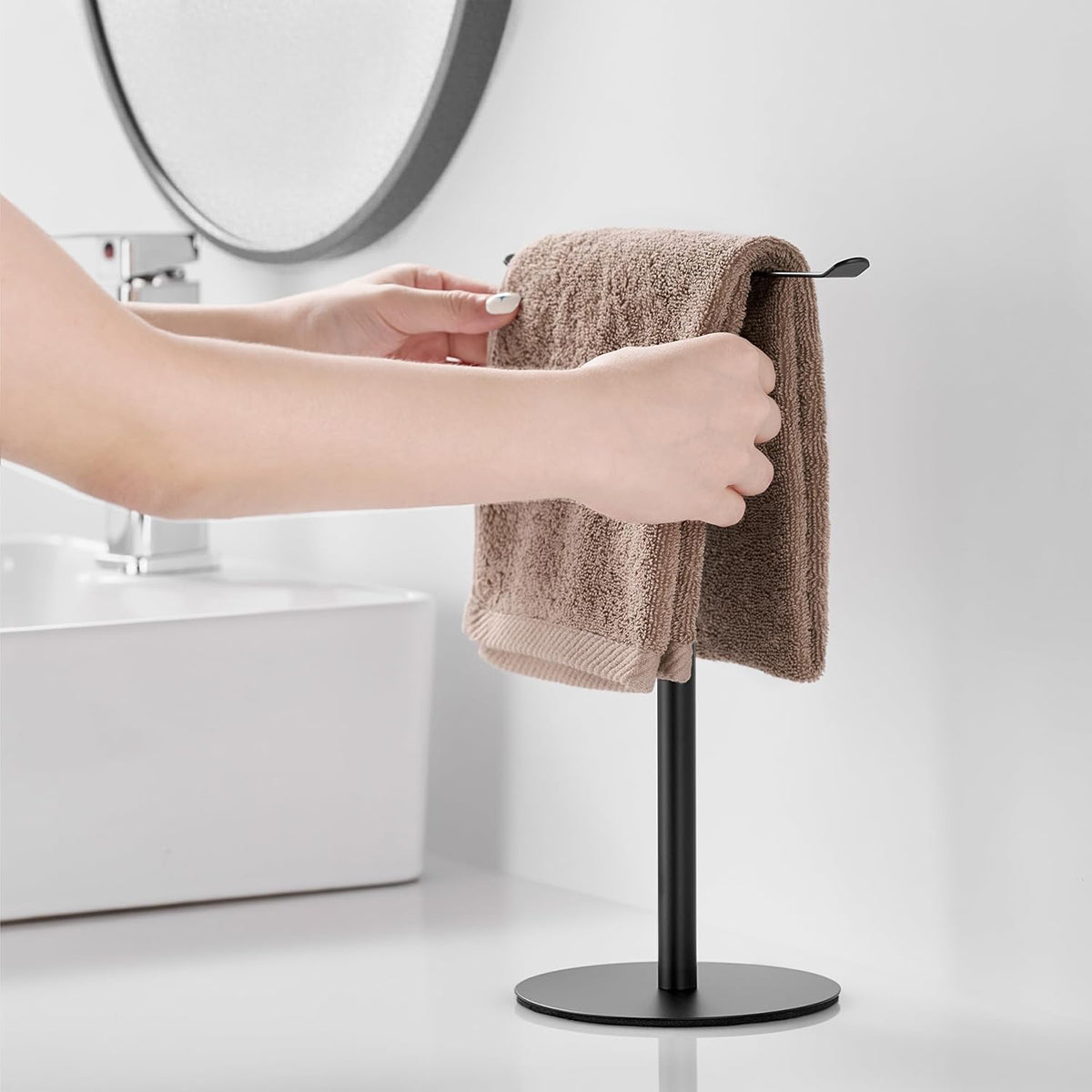 TShape Hand Holder Stainless Steel Counter Organizer Lightweight Bathroom Towel Racks For Kitchen A 1