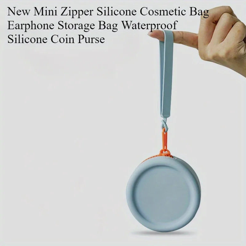 Mini Zipper Silicone Makeup Bag Waterproof Coin Wallet Headphone Storage 2