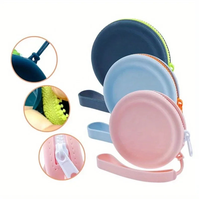 Mini Zipper Silicone Makeup Bag Waterproof Coin Wallet Headphone Storage 4