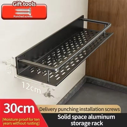 Aluminum WallMounted Kitchen  Bathroom Storage Organizer Shelf 1