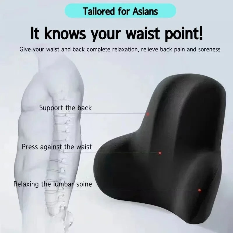 Memory Foam Lumbar Cushion  MultiScene Pain Relief For Car Office Gaming Chairs  Postpartum Support 3