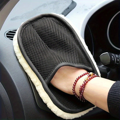 Car Cleaning Gloves Microfiber Detail Brush Interior  Exterior Dust Removal Tools 3