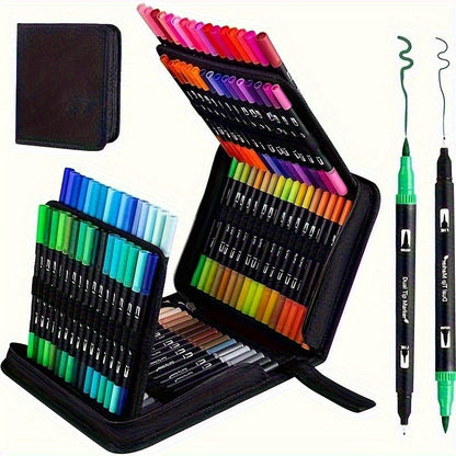 Watercolor Markers Set artVibrant Double-Ended Markers for Drawing, Durable Plastic Bodies, Ideal Christmas Gift