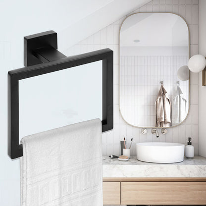 Modern Square Towel Hanger, Stainless Steel Towel Ring, Hand Towel Holder for Bathroom Storage