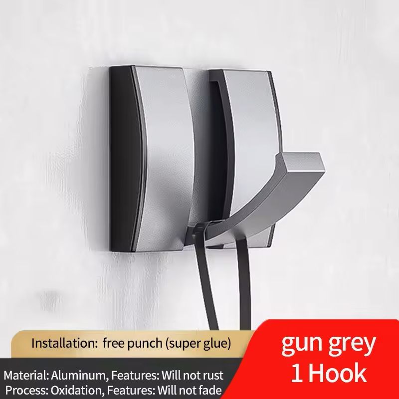 Folding Nail-Free Door Hook Rack Over-the-Door Towel & Clothes Hanger