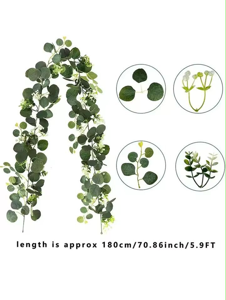 ItalianStyle Silk Ruscus Garland  Lush Hanging Greenery For Home  Event Decor 11