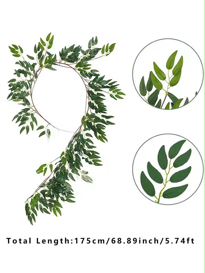 ItalianStyle Silk Ruscus Garland  Lush Hanging Greenery For Home  Event Decor 12