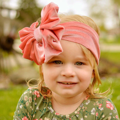 Handmade Elastic Hair Bands Solid Velvet Baby Bow Winter Headband For Newborn Boys Girls Boutique V 3