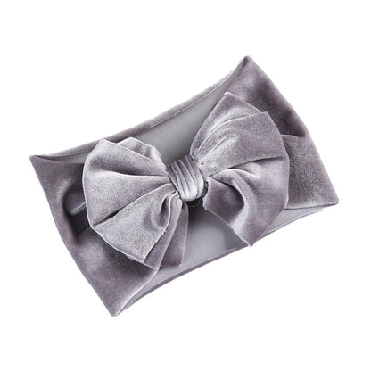 Handmade Elastic Hair Bands Solid Velvet Baby Bow Winter Headband For Newborn Boys Girls Boutique V 22