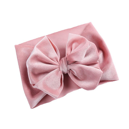 Handmade Elastic Hair Bands Solid Velvet Baby Bow Winter Headband For Newborn Boys Girls Boutique V 23