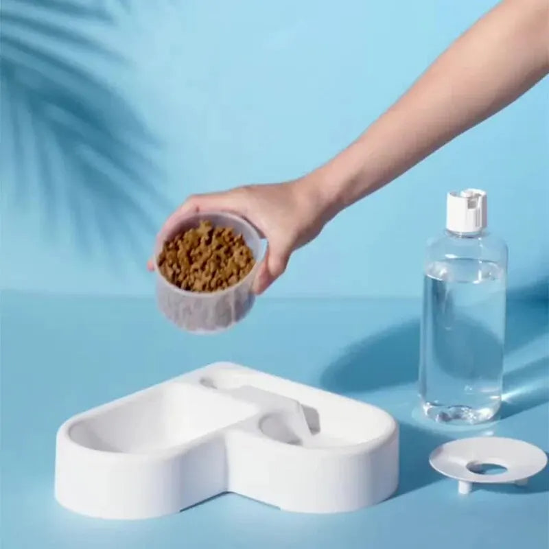 Love Multi-functional Pet Bowl Automatic Drinking and Feeding Basin Dual-use Multi-functional Drinking And Feeding