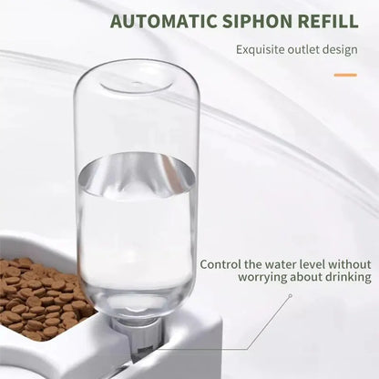 Love Multi-functional Pet Bowl Automatic Drinking and Feeding Basin Dual-use Multi-functional Drinking And Feeding