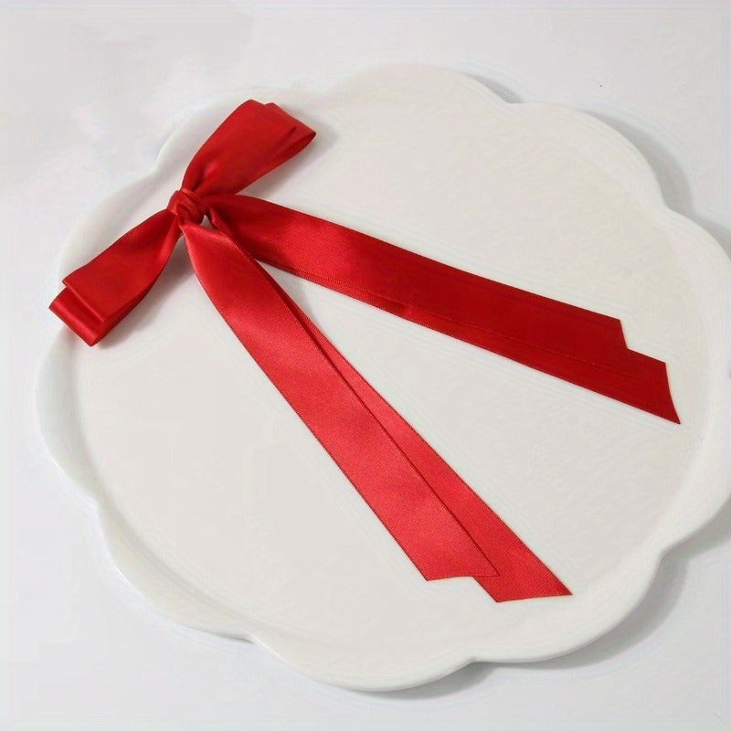 Satin double-layer ribbon bow hair clip for girls, high-end hair clip for daily or holiday hairstyle accessories
