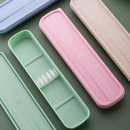 Drop-resistant Tableware Box, Portable Cutlery Case, Flip Cover Spoon Storage, Environmental Household Box