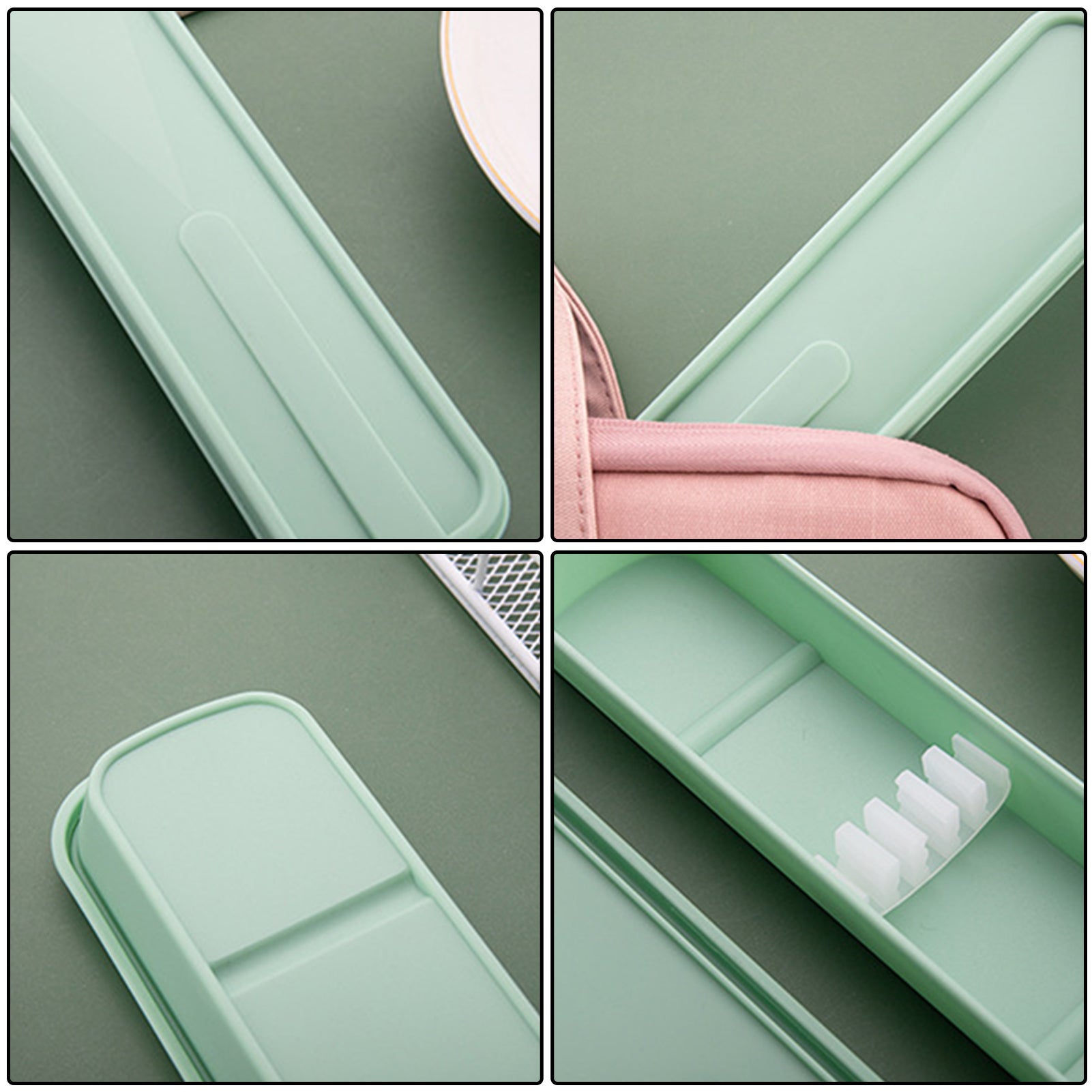Drop-resistant Tableware Box, Portable Cutlery Case, Flip Cover Spoon Storage, Environmental Household Box