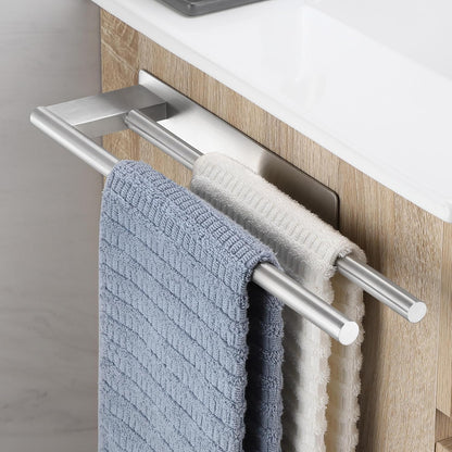 Stainless Steel Wall-mounted Towel Holder, Bathroom Towel Rail, Adhesive Towel Hanger