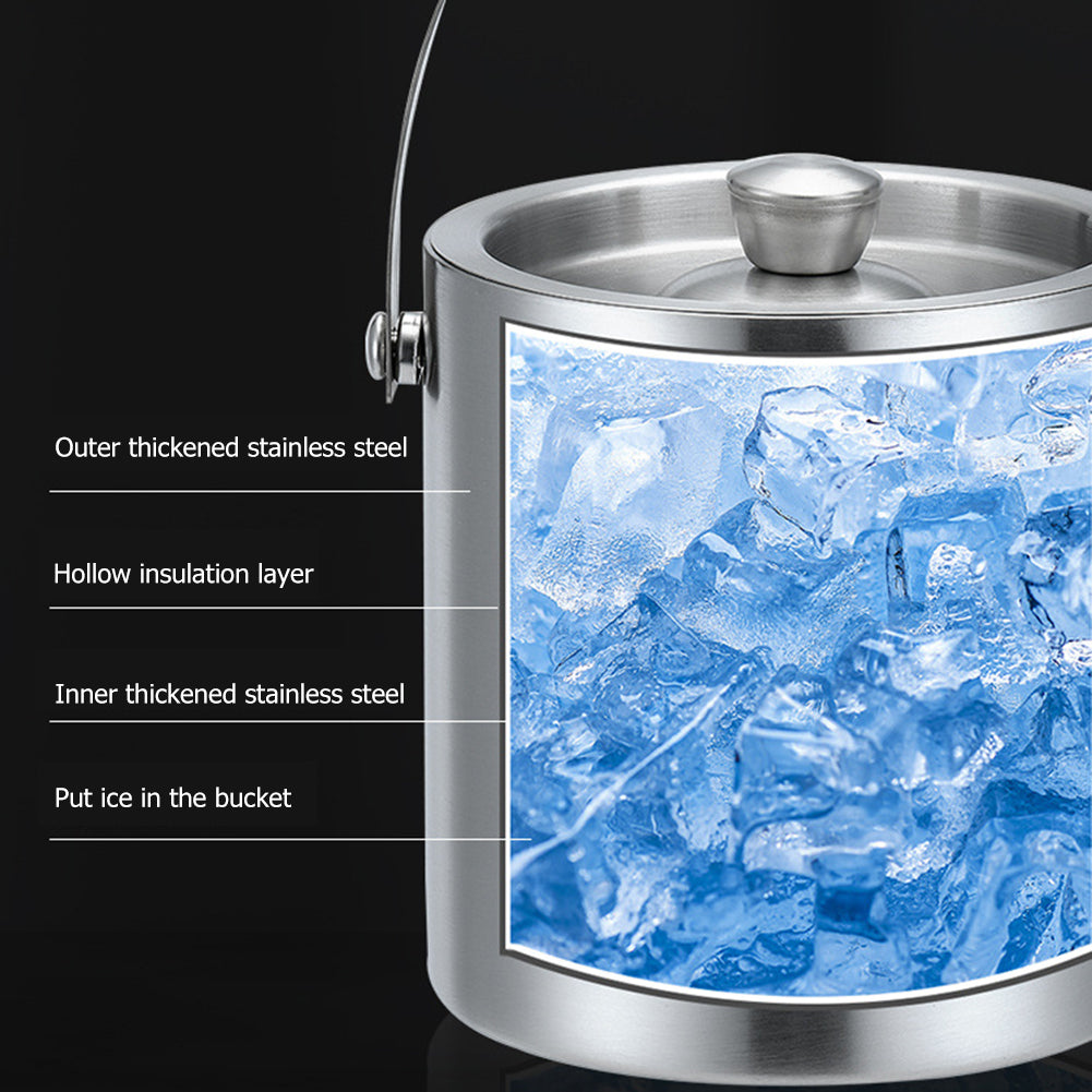 Double Wall Stainless Steel Ice Bucket Insulated Ice Bucket For Home Bar Ice Cube Container For Chi 1