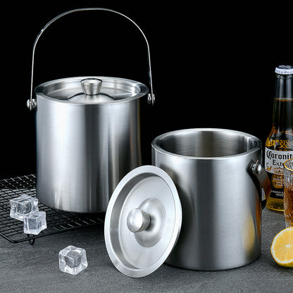 Double Wall Stainless Steel Ice Bucket Insulated Ice Bucket For Home Bar Ice Cube Container For Chi 2
