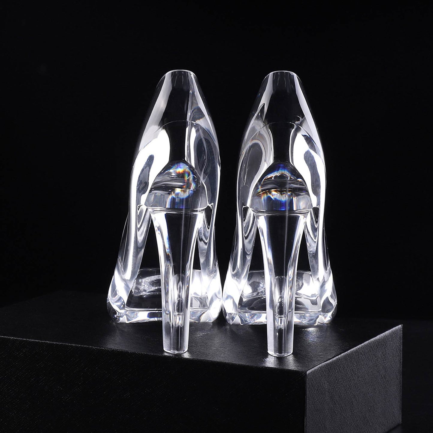 High-Heeled Shoe Figurine, Cinderella's Crystal Glass Slipper, Transparent Acrylic Wedding Decoration, Valentine's Day