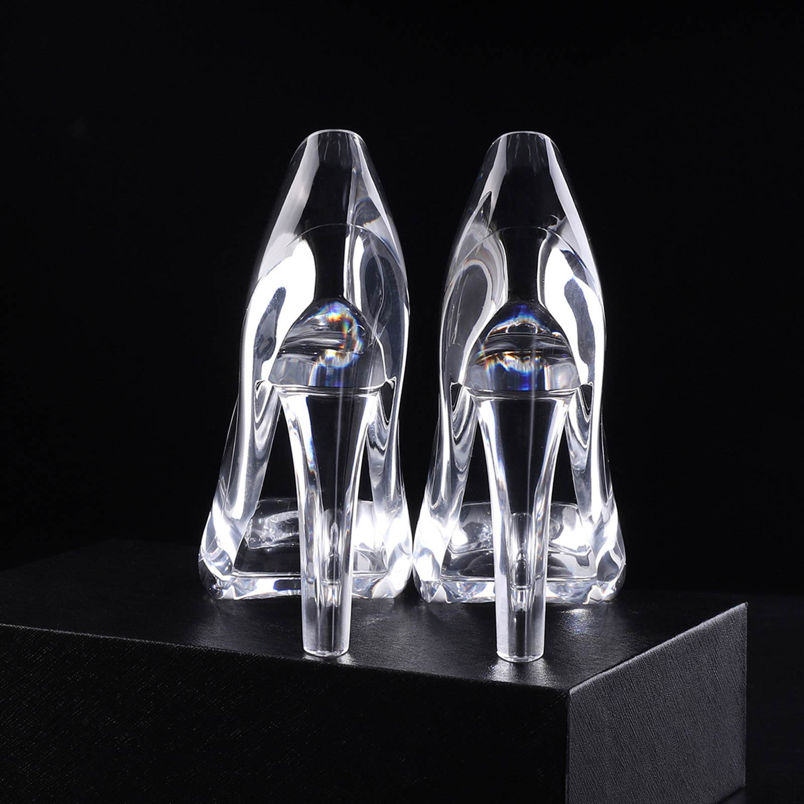 High-Heeled Shoe Figurine, Cinderella's Crystal Glass Slipper, Transparent Acrylic Wedding Decoration, Valentine's Day