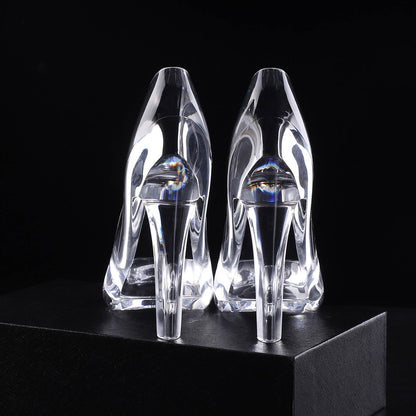High-Heeled Shoe Figurine, Cinderella's Crystal Glass Slipper, Transparent Acrylic Wedding Decoration, Valentine's Day