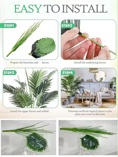 TropicLuxe 70120 Cm Artificial Palm Tree Lush Plastic TurtleLeaf Tropical Decor 3